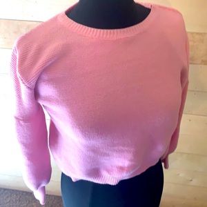 Pink Cropped Pajama Set Medium